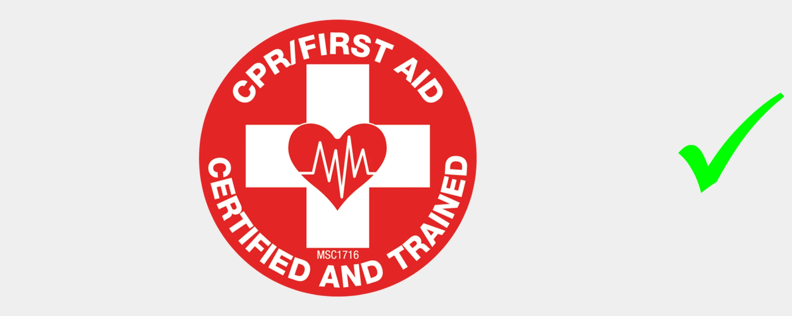 CPR and first aid certified badge